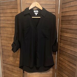 Express Women's Elegant Black Button-Down Shirt